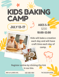 July 13-17 Summer Baking Camp Ages 5-11 (1:00 session)